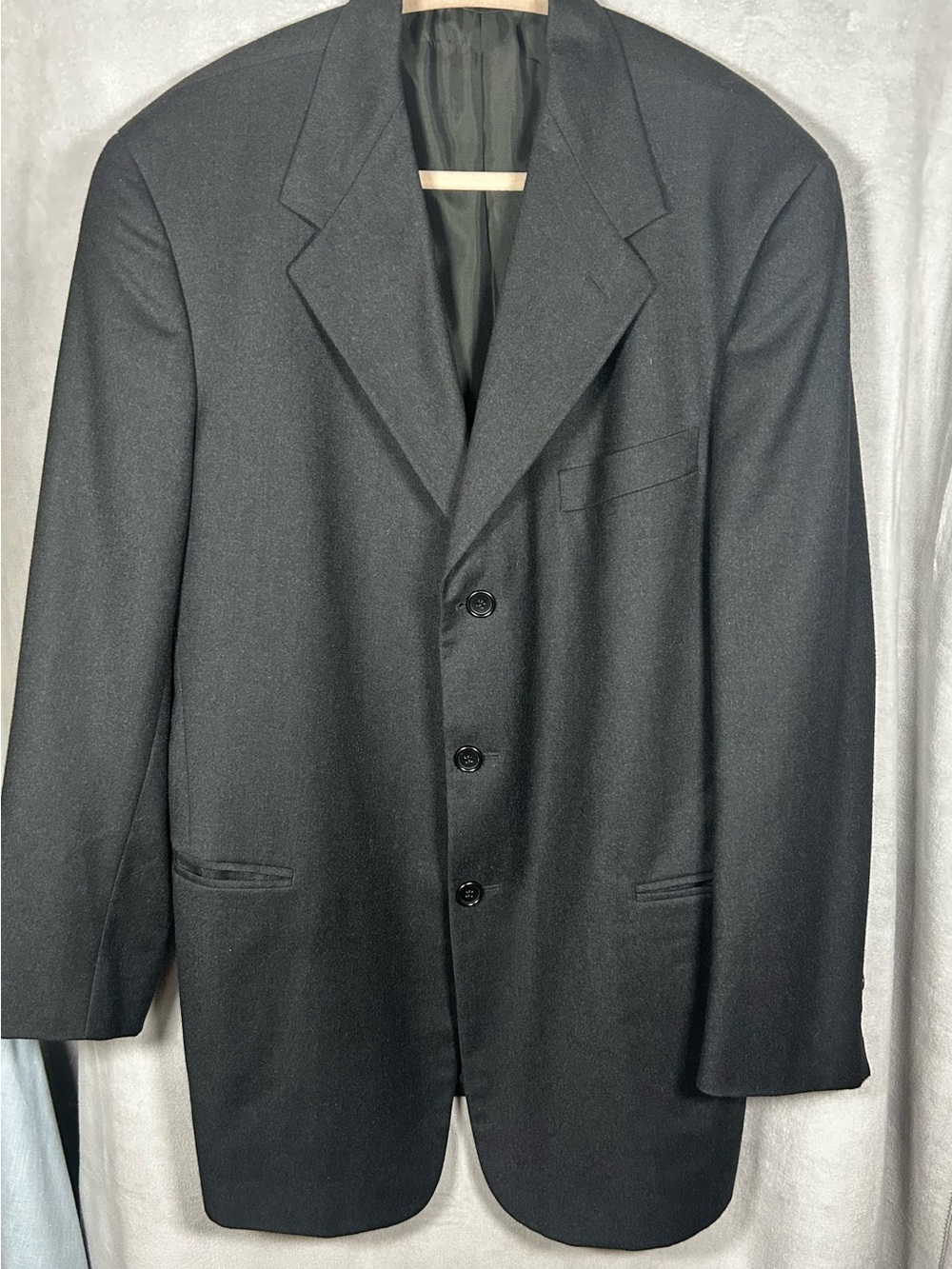 Vestimenta Black Cashmere Wool Sport Coat Blazer 50R Italy 3 Button